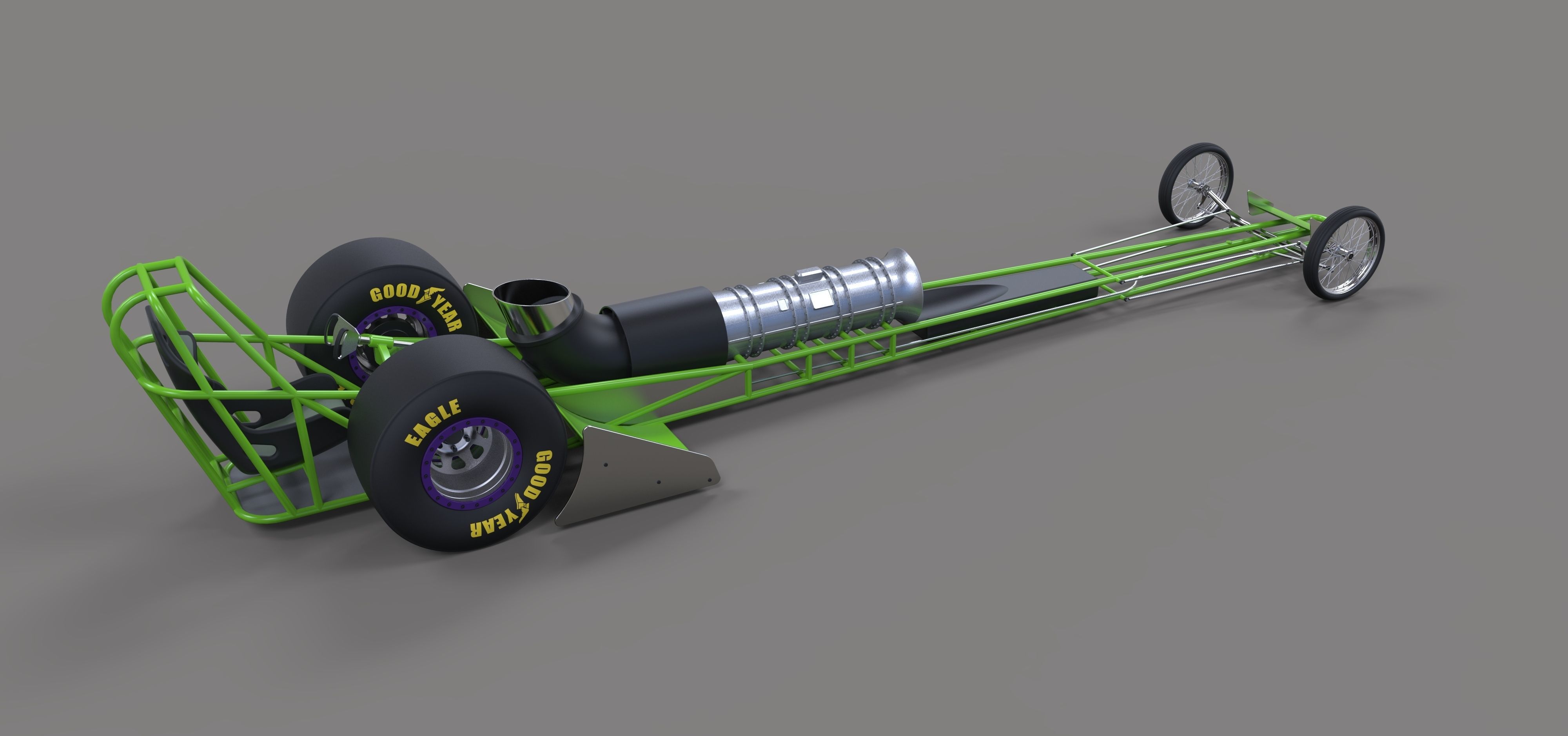 Front engine jet dragster 3D model_8