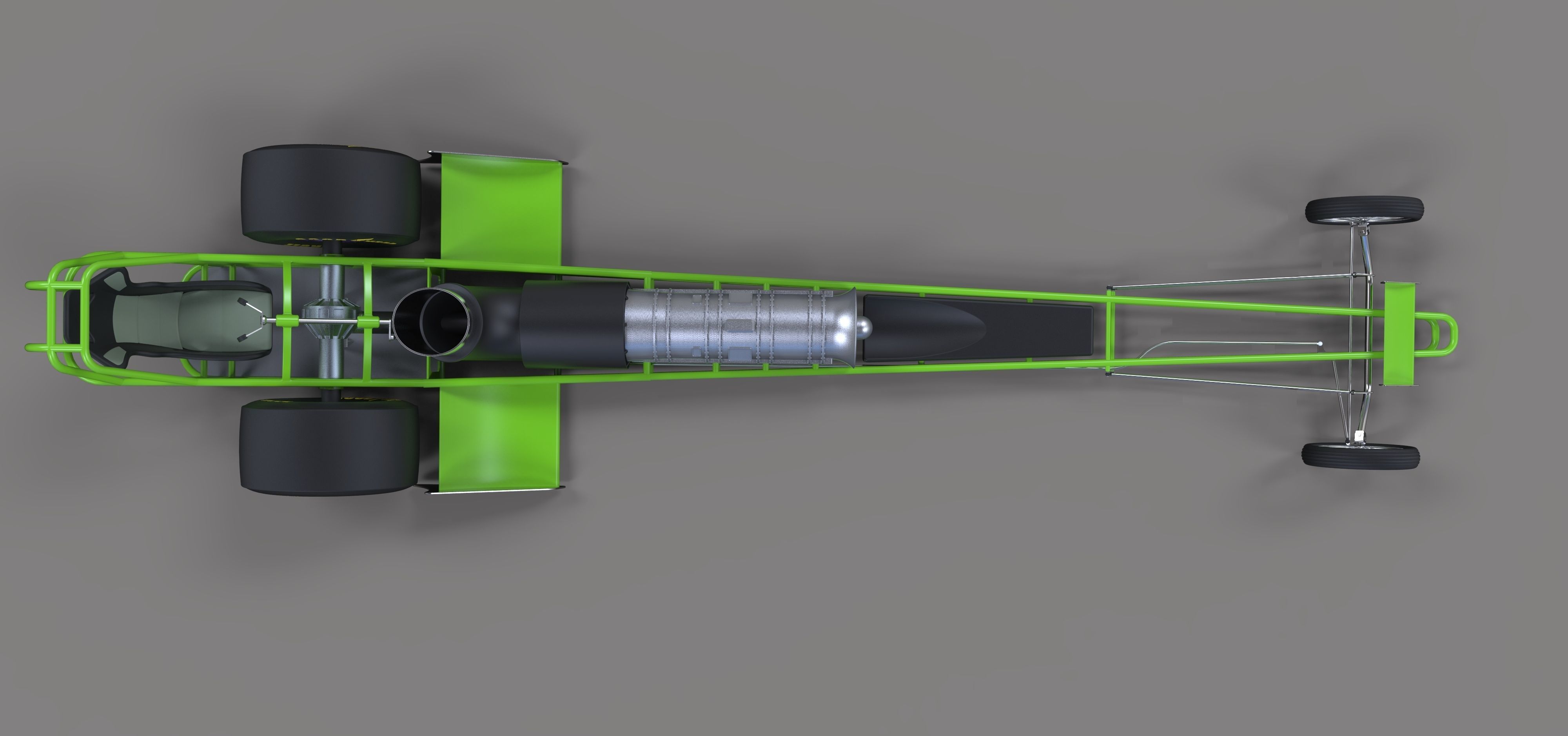 Front engine jet dragster 3D model_7