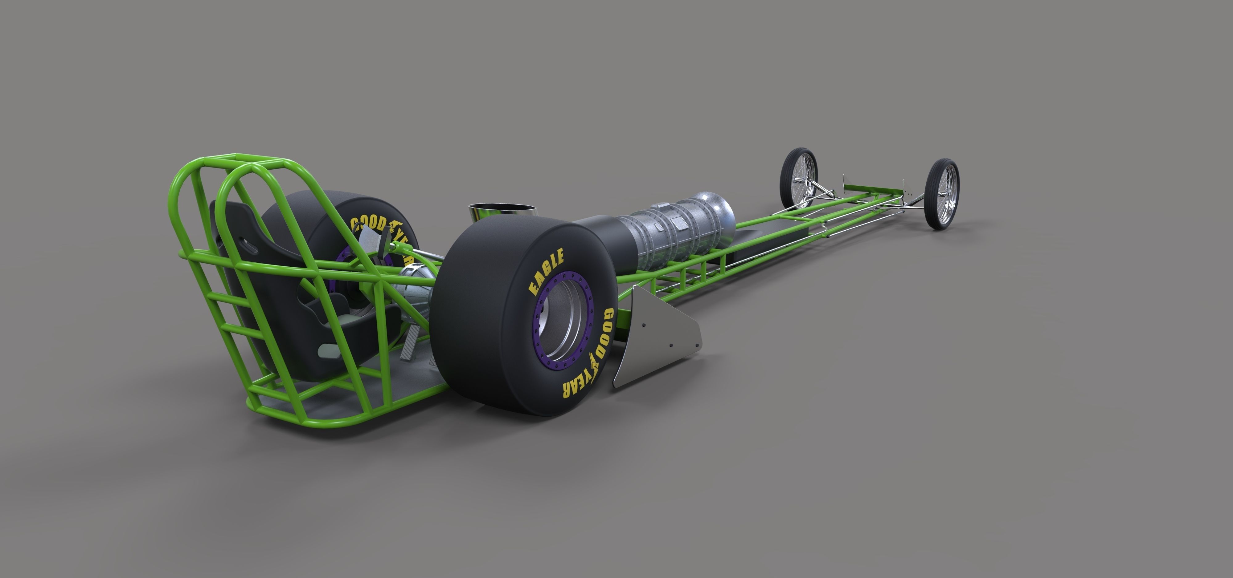 Front engine jet dragster 3D model_10