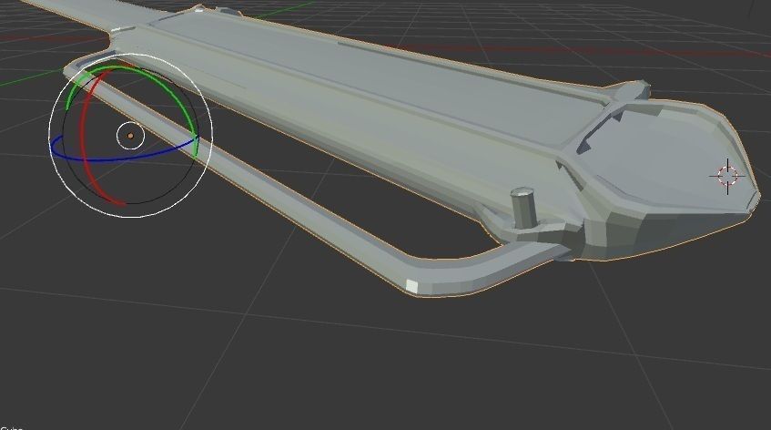 extreme low poly simple blade Low-poly 3D model_1