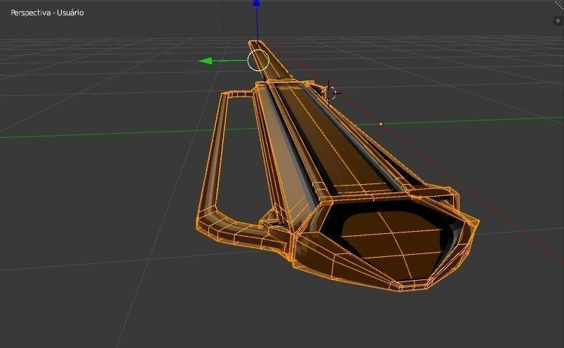 extreme low poly simple blade Low-poly 3D model_2