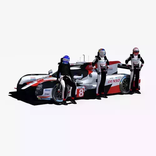 Toyota TS050 Hybrid 2018 Low-poly 3D model