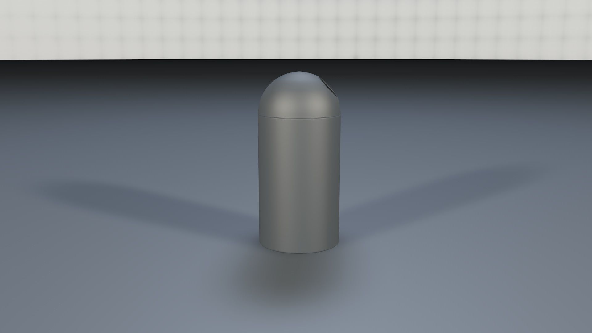 Trash Bin Aluminum or Stainless Steel 3D Model 3D model_1