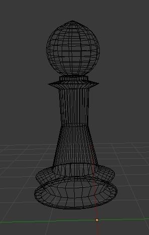 Chess pawn Low-poly 3D model_1