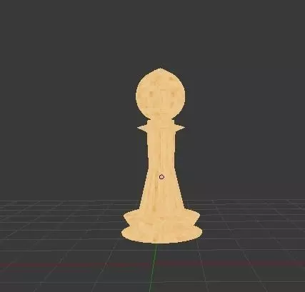 Chess pawn Low-poly 3D model_0