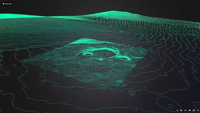Mt Kilauea Crater Contour 3D model