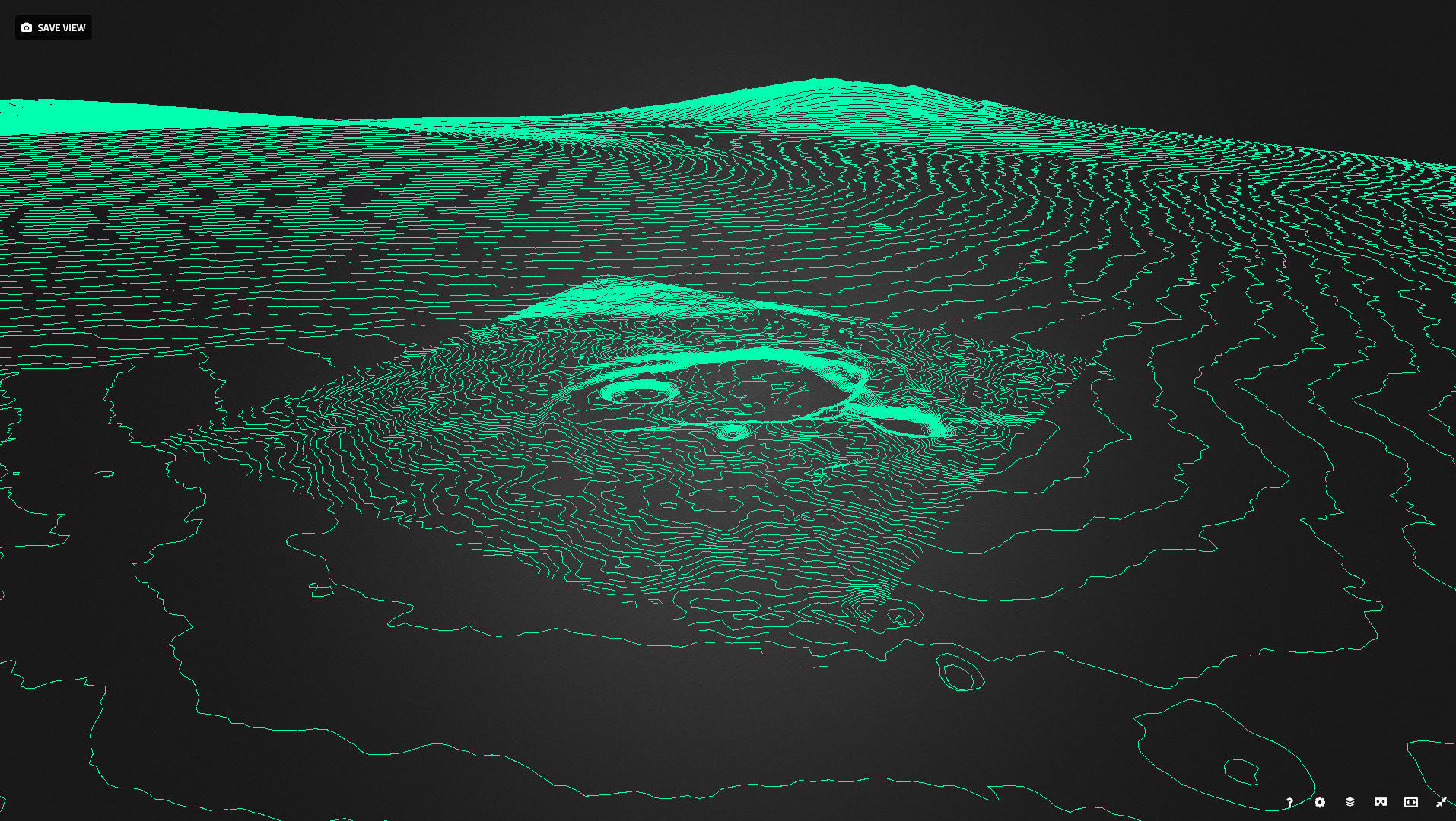 Mt Kilauea Crater Contour