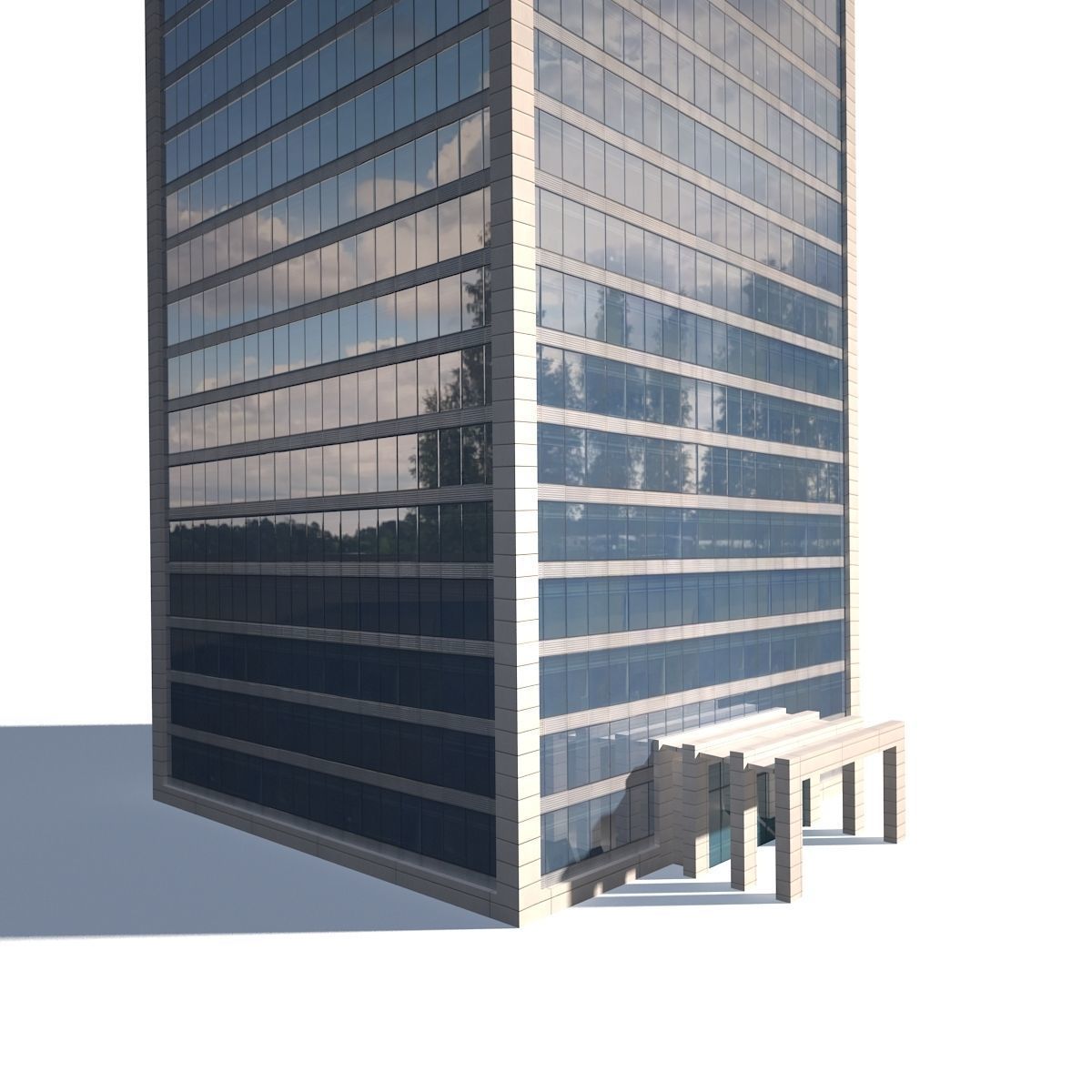 Skyscrapper 12 High Low-poly 3D model_9