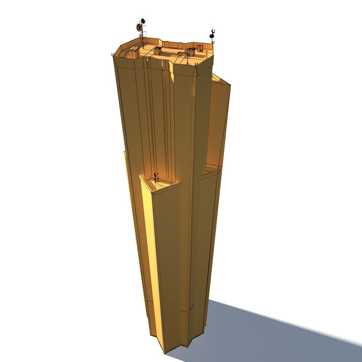 Skyscrapper 12 High Low-poly 3D model_7