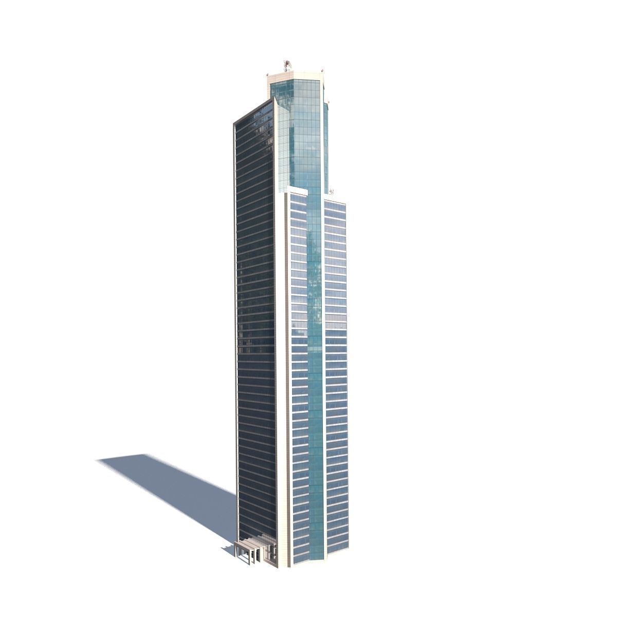 Skyscrapper 12 High Low-poly 3D model_3