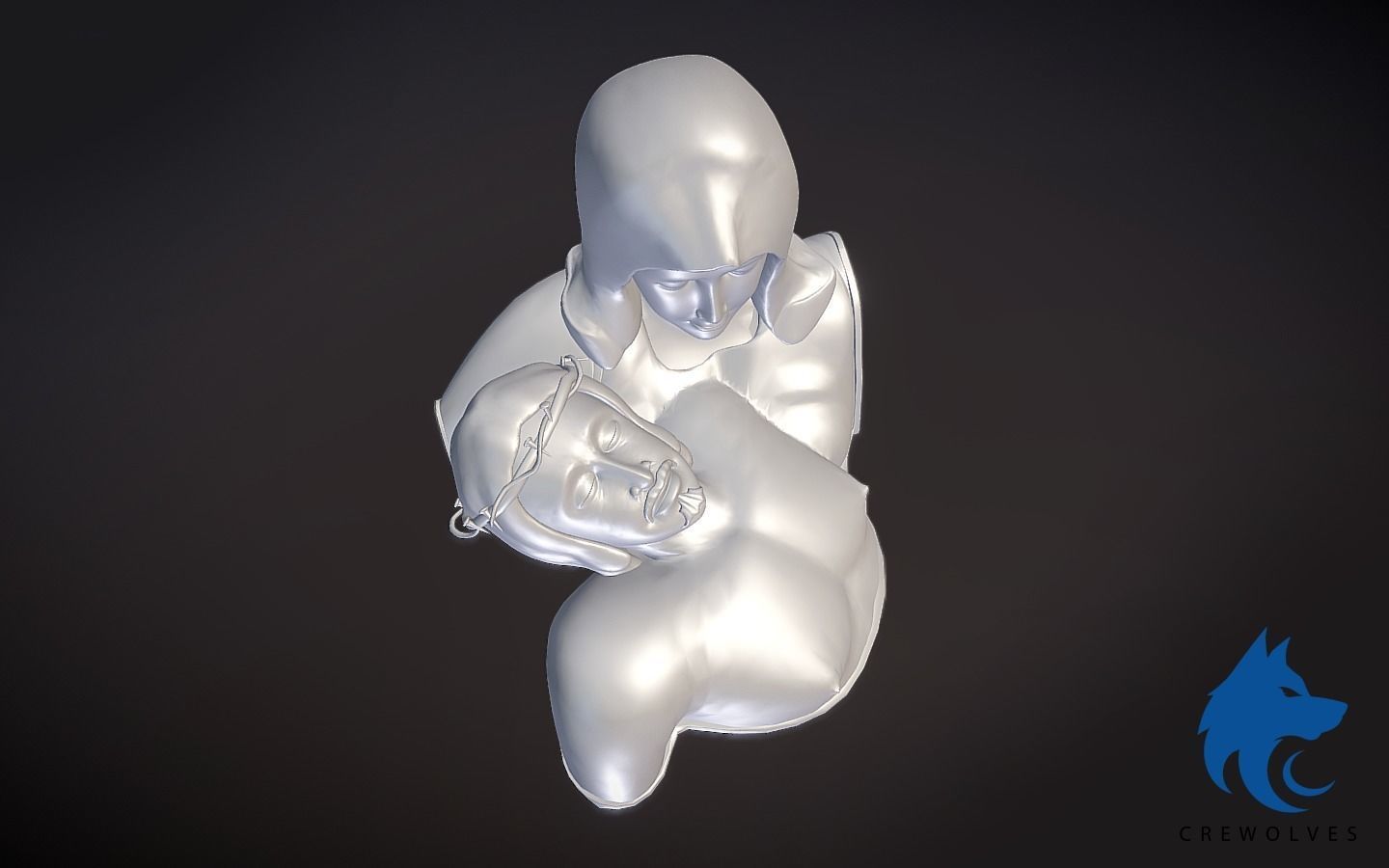 Mother Mary With Jesus 3D print model_2