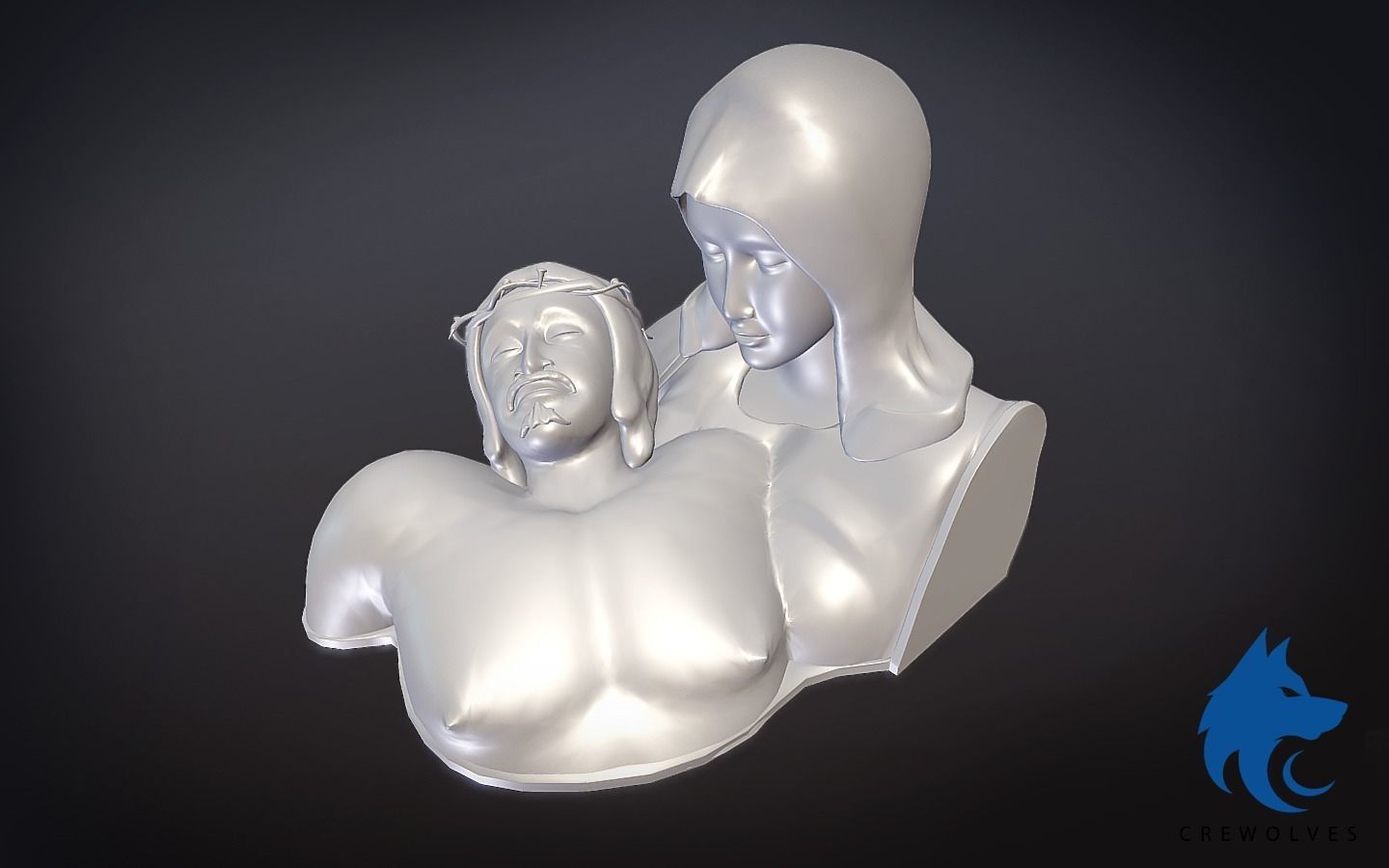 Mother Mary With Jesus 3D print model_1
