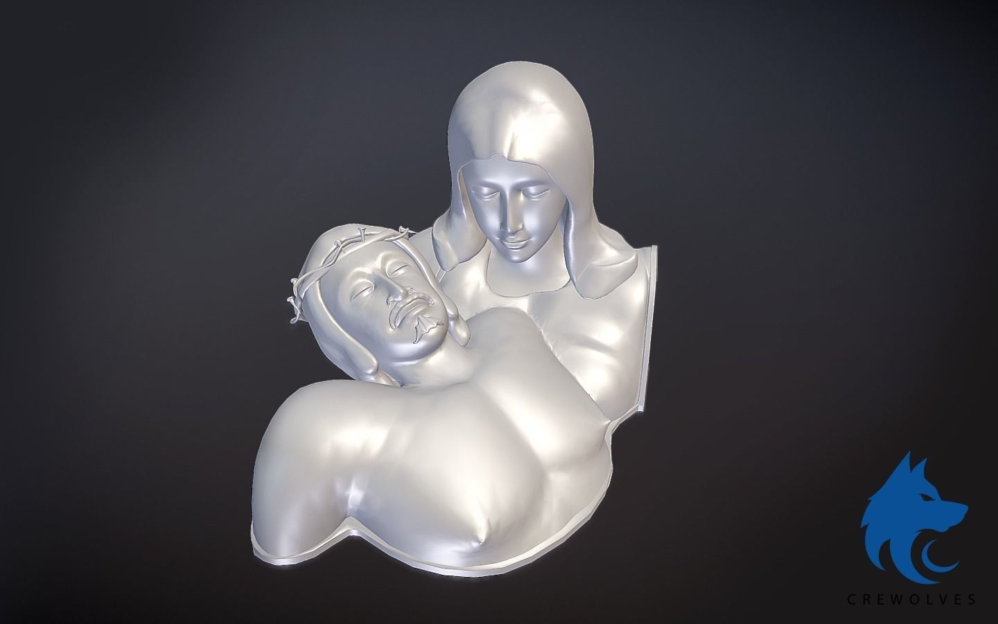 Mother Mary With Jesus 3D print model_5