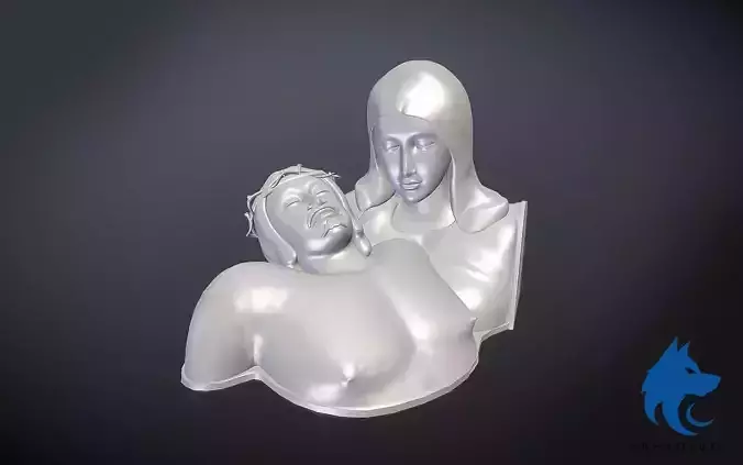 Mother Mary With Jesus 3D print model