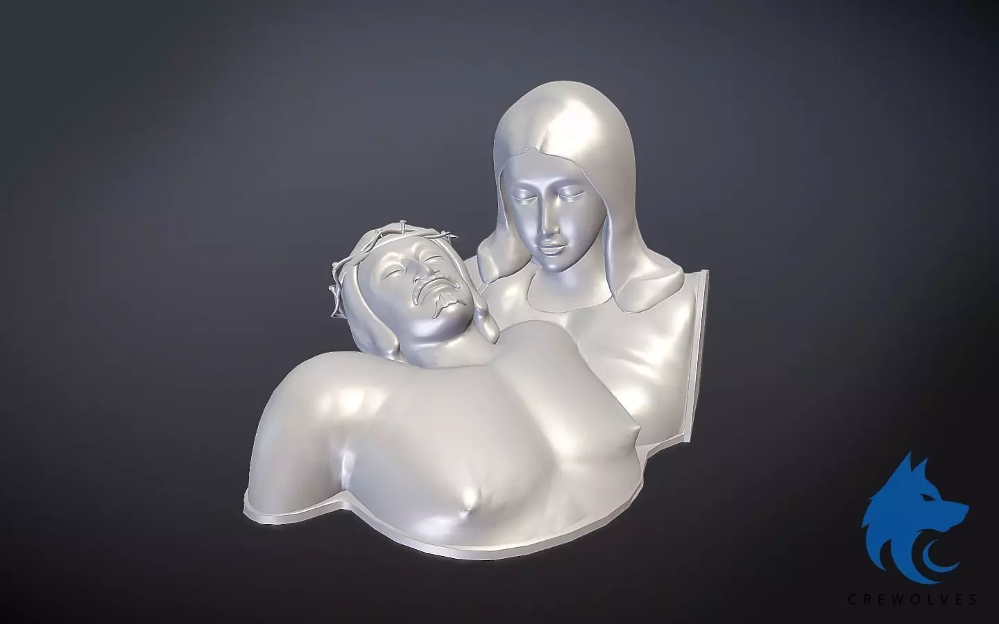 Mother Mary With Jesus 3D print model_0