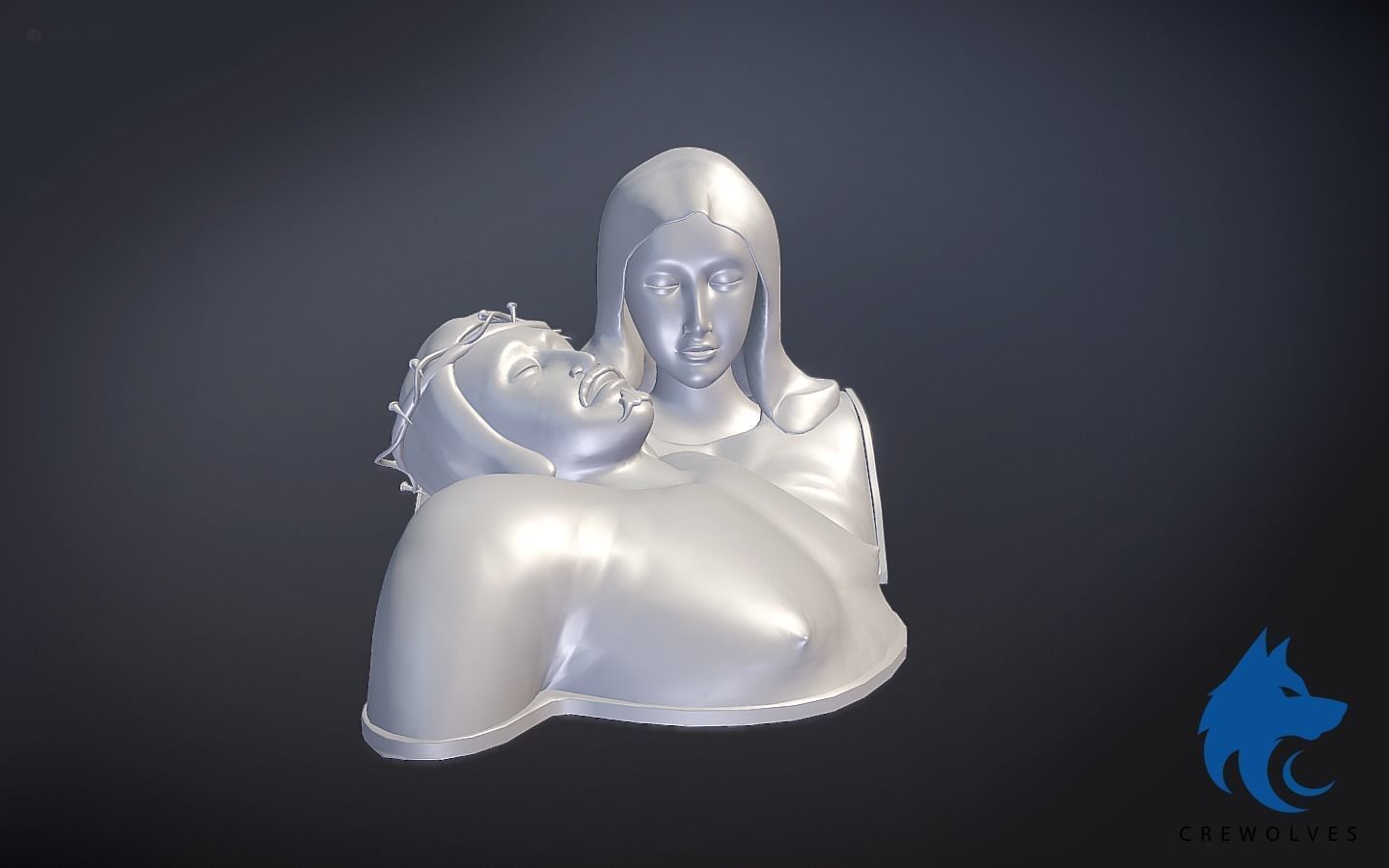 Mother Mary With Jesus 3D print model_4