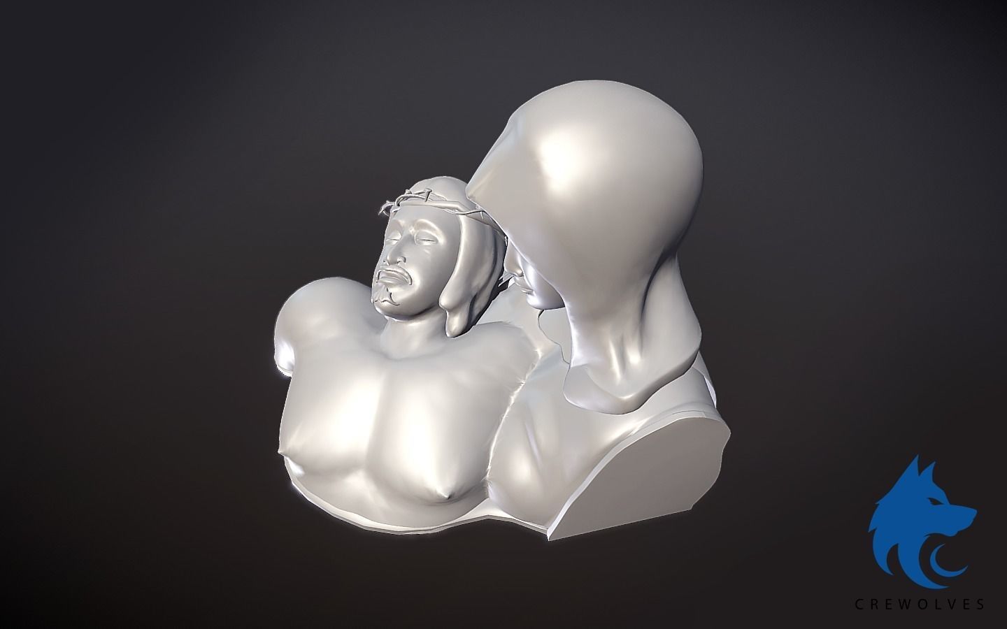 Mother Mary With Jesus 3D print model_3