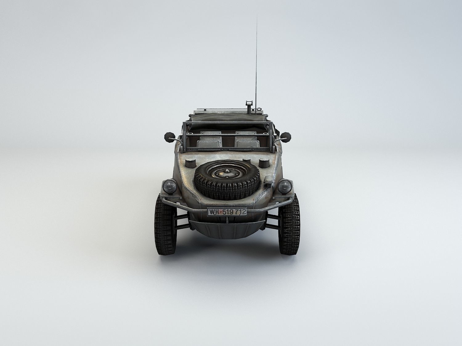 Low Poly VW Type 166 Schwimmwagen Low-poly 3D model_13