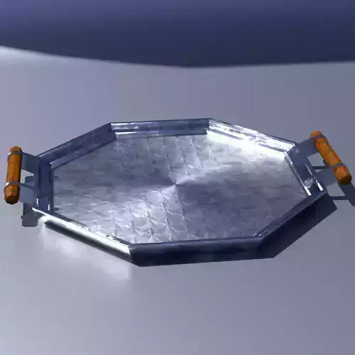 Art deco chrome tray  Low-poly 3D model