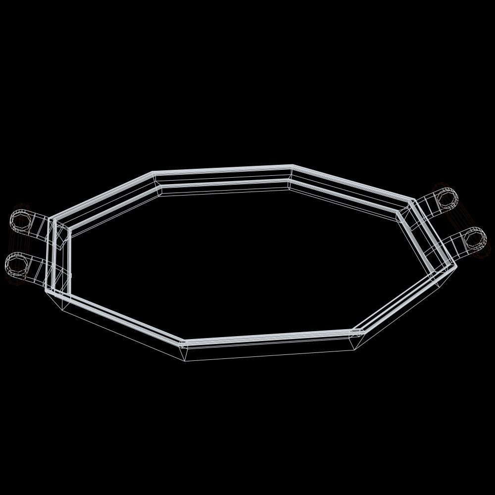 Art deco chrome tray  Low-poly 3D model_4