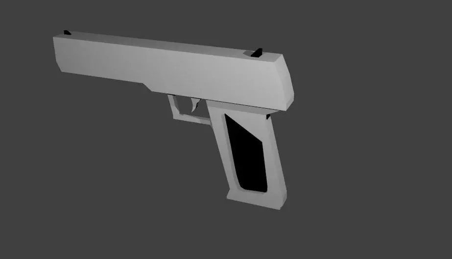 Low Poly Desert Eagle 3D model_0