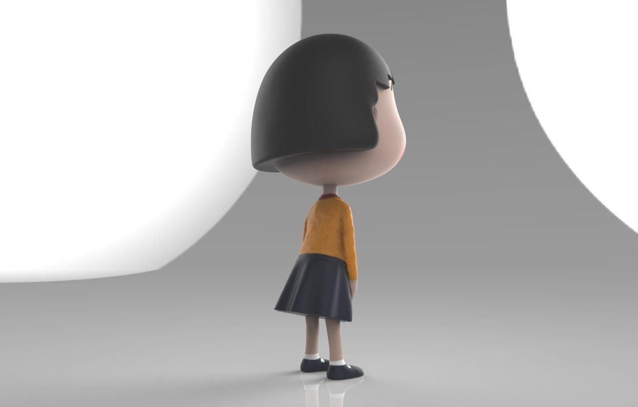 Chibi Maruko Chan Skirt and Sweater 3D print model_2