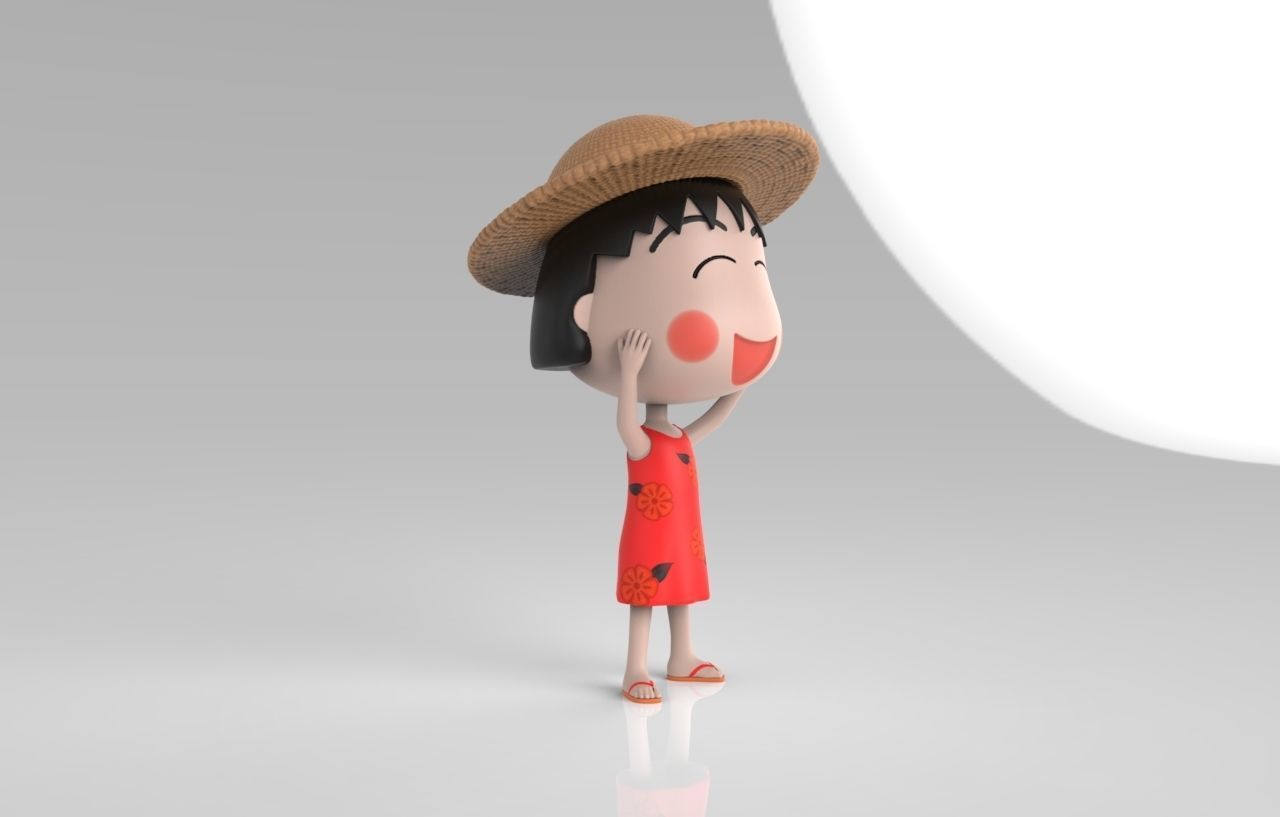 Chibi Maruko Chan Summer Dress 3D print model_2