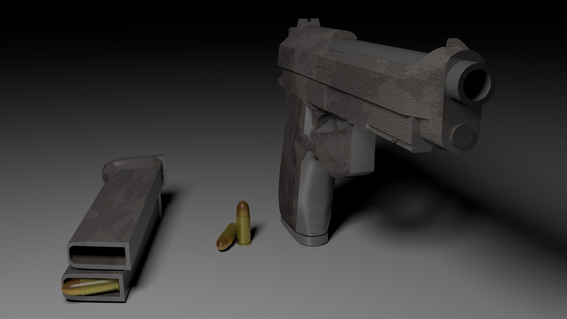 Beretta 92 Low-poly 3D model_0