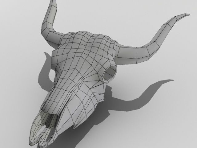 Cow Skull Low-poly 3D model_14