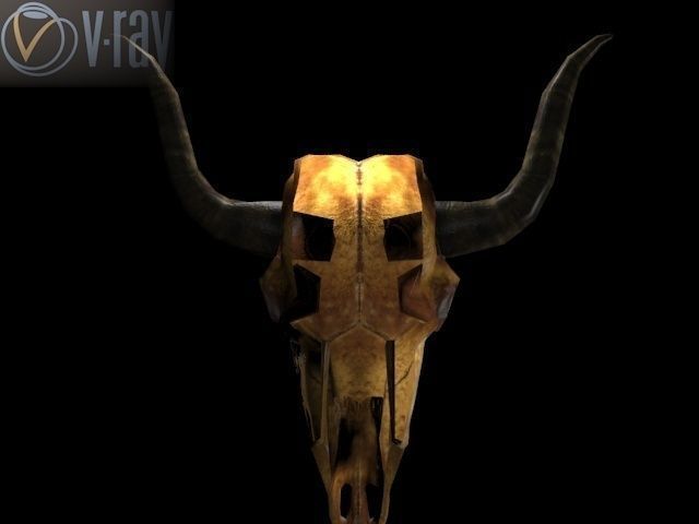 Cow Skull Low-poly 3D model_12