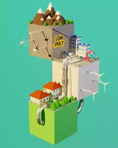 city on dice  Low-poly 3D model
