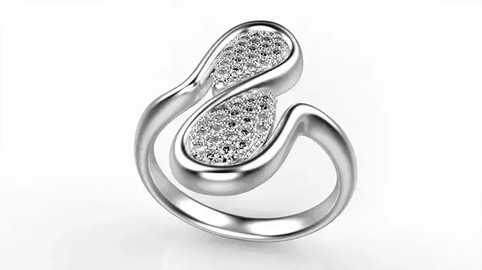 Double pear cluster ring All size