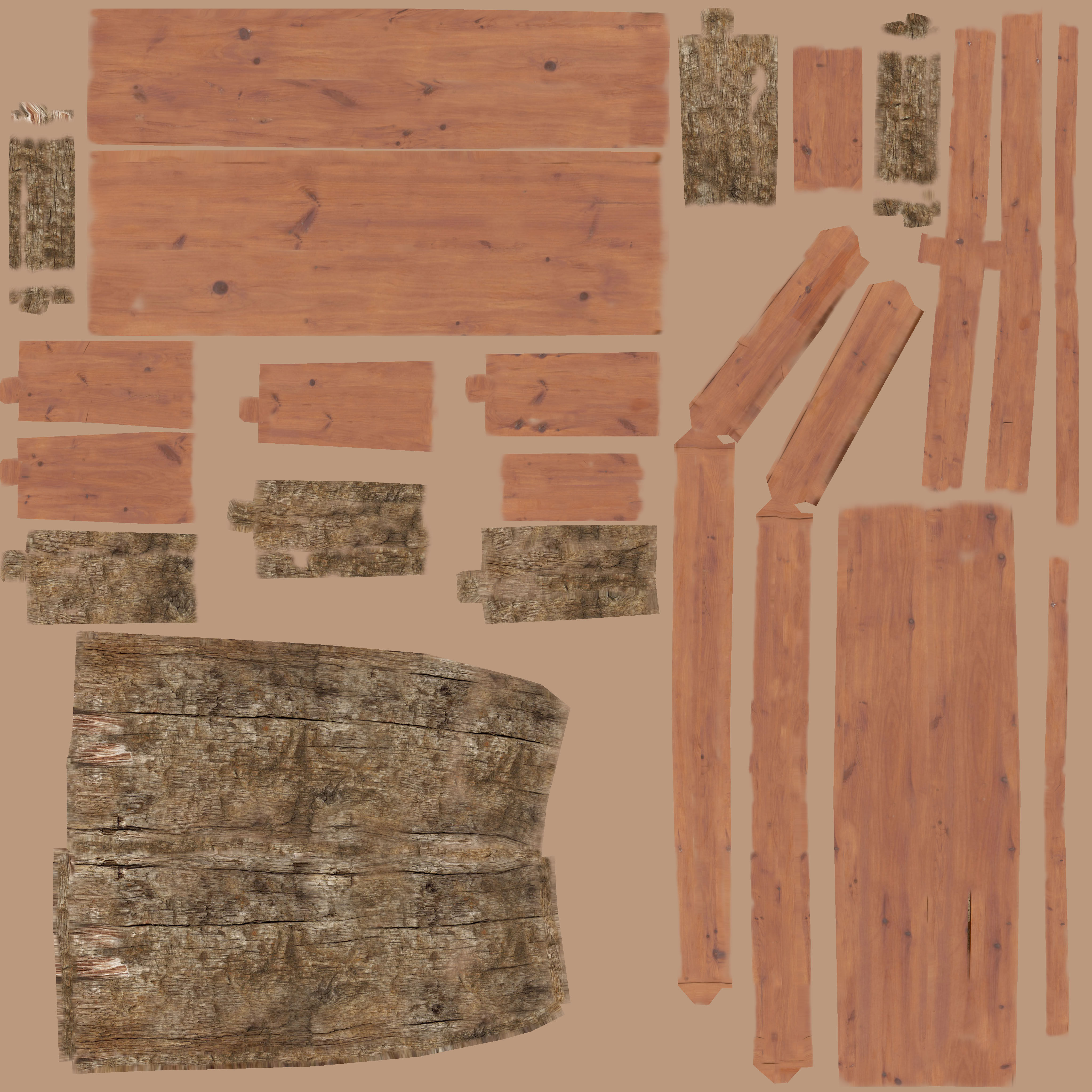 Old Table Low-poly 3D model_12