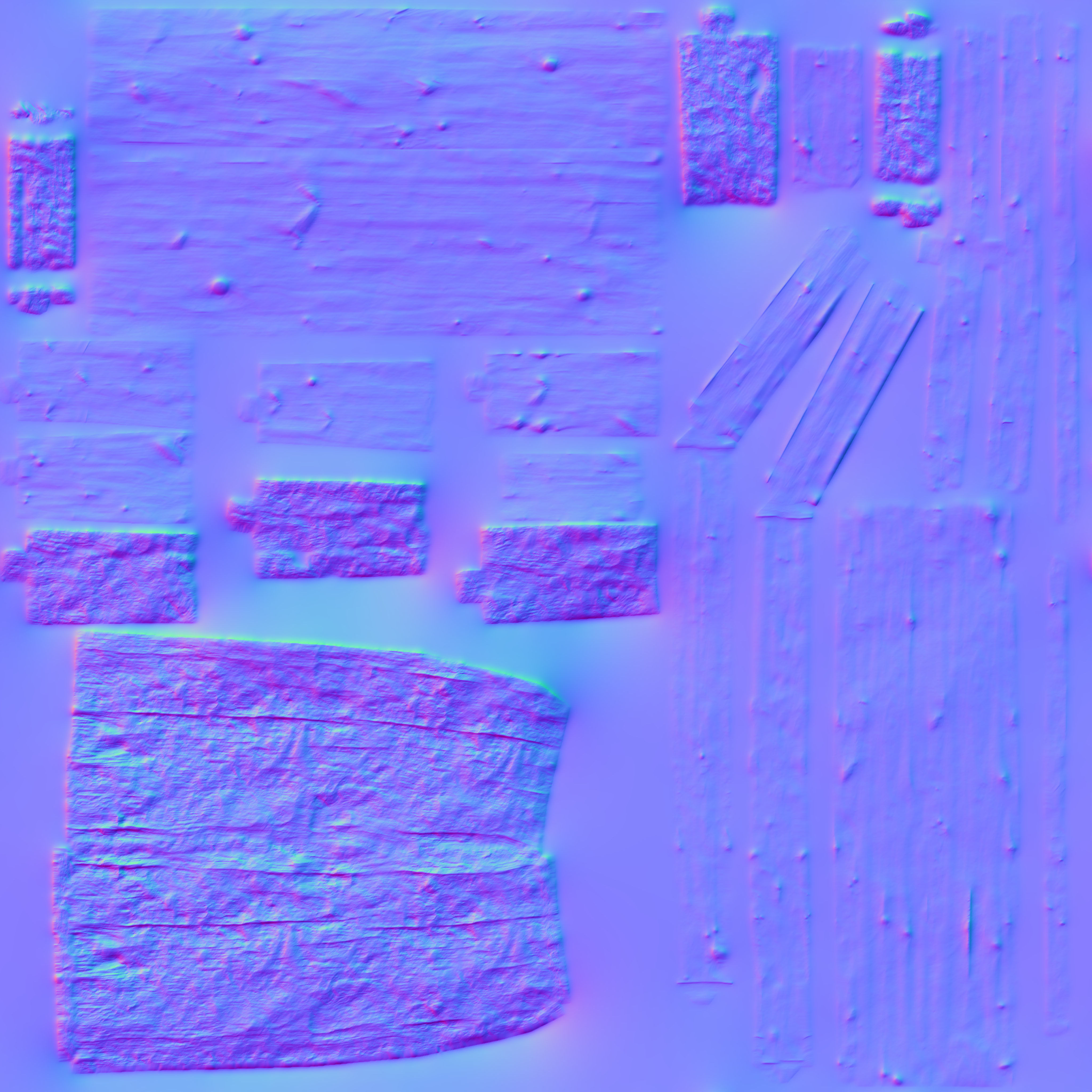 Old Table Low-poly 3D model_11