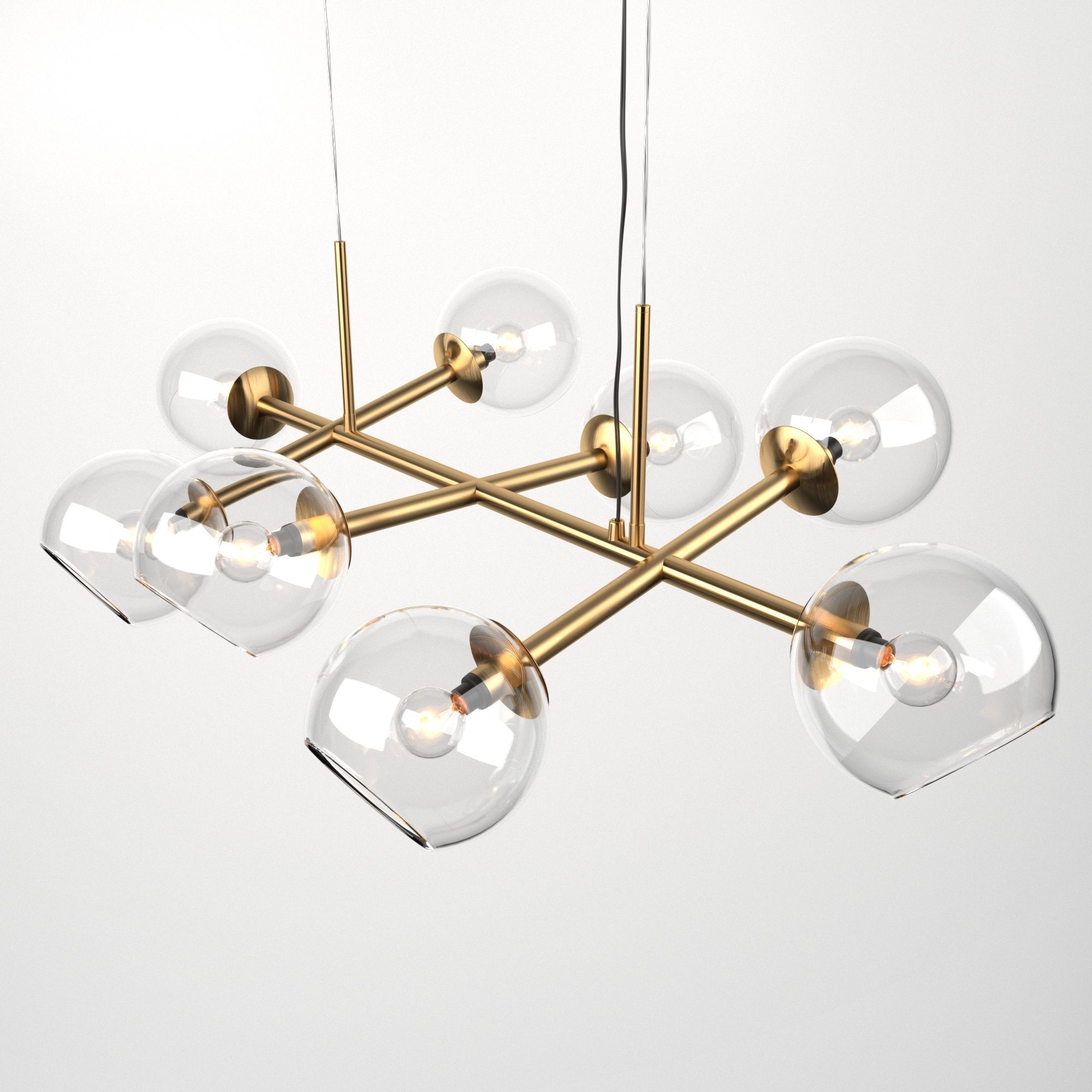 Staggered Glass Chandelier 3D model_1