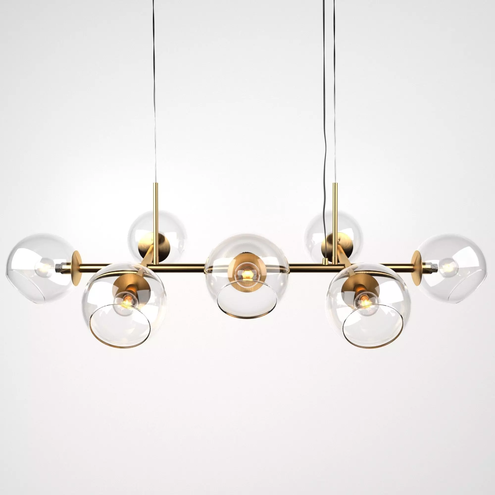 Staggered Glass Chandelier 3D model_0