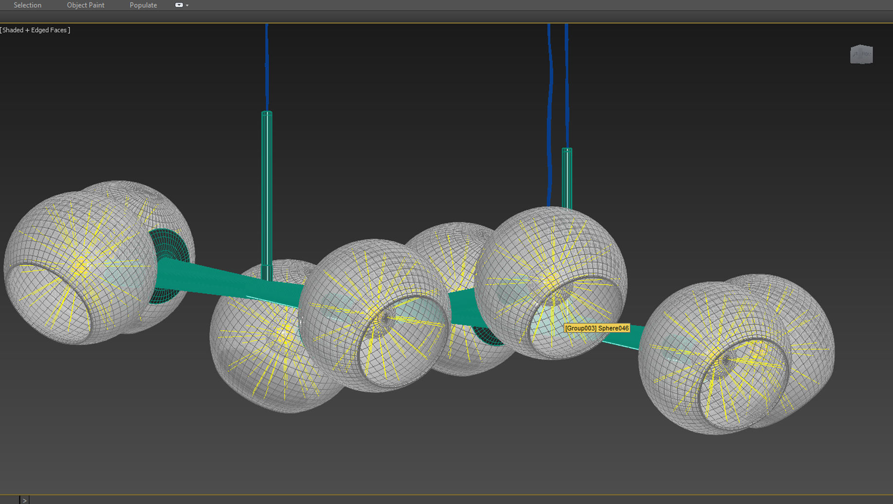 Staggered Glass Chandelier 3D model_6