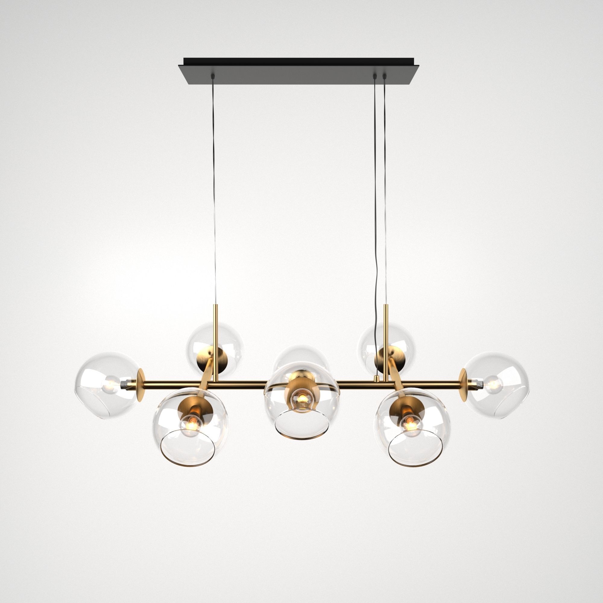 Staggered Glass Chandelier 3D model_2