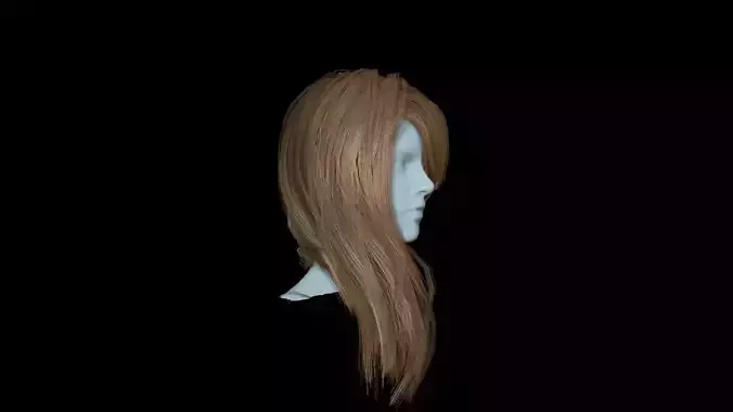 Hair red 2 Low-poly 3D model