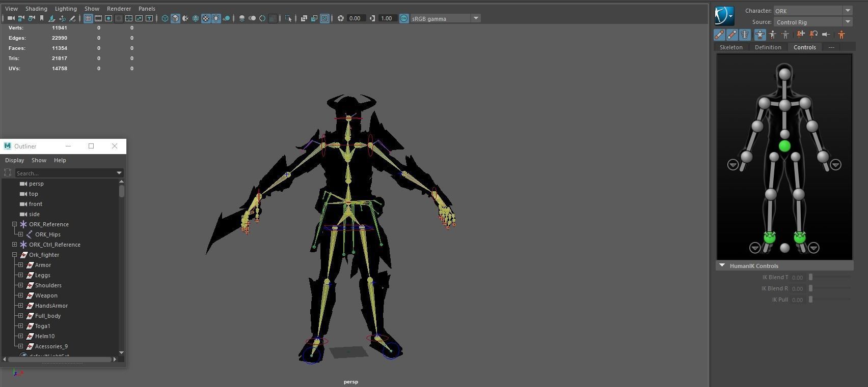 Ork fighter Low-poly 3D model_10