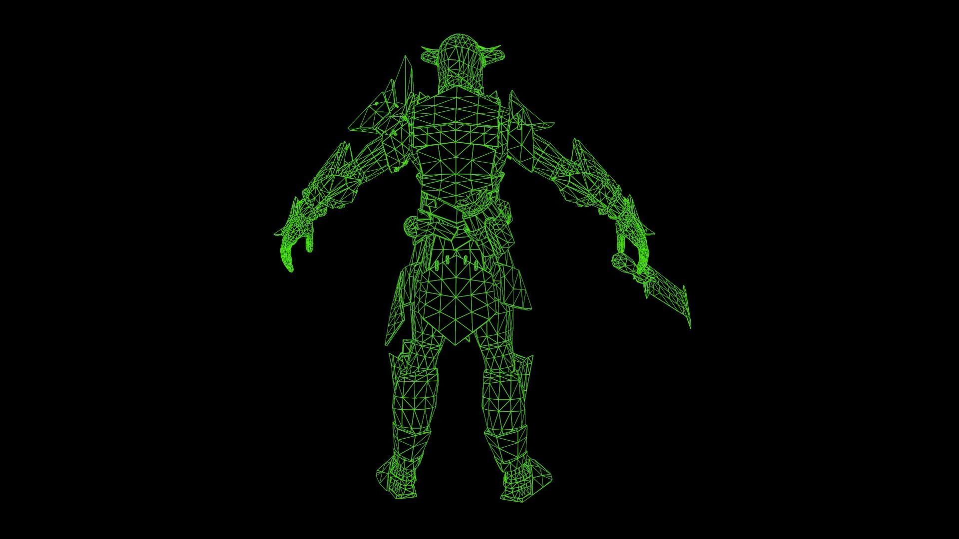 Ork fighter Low-poly 3D model_18
