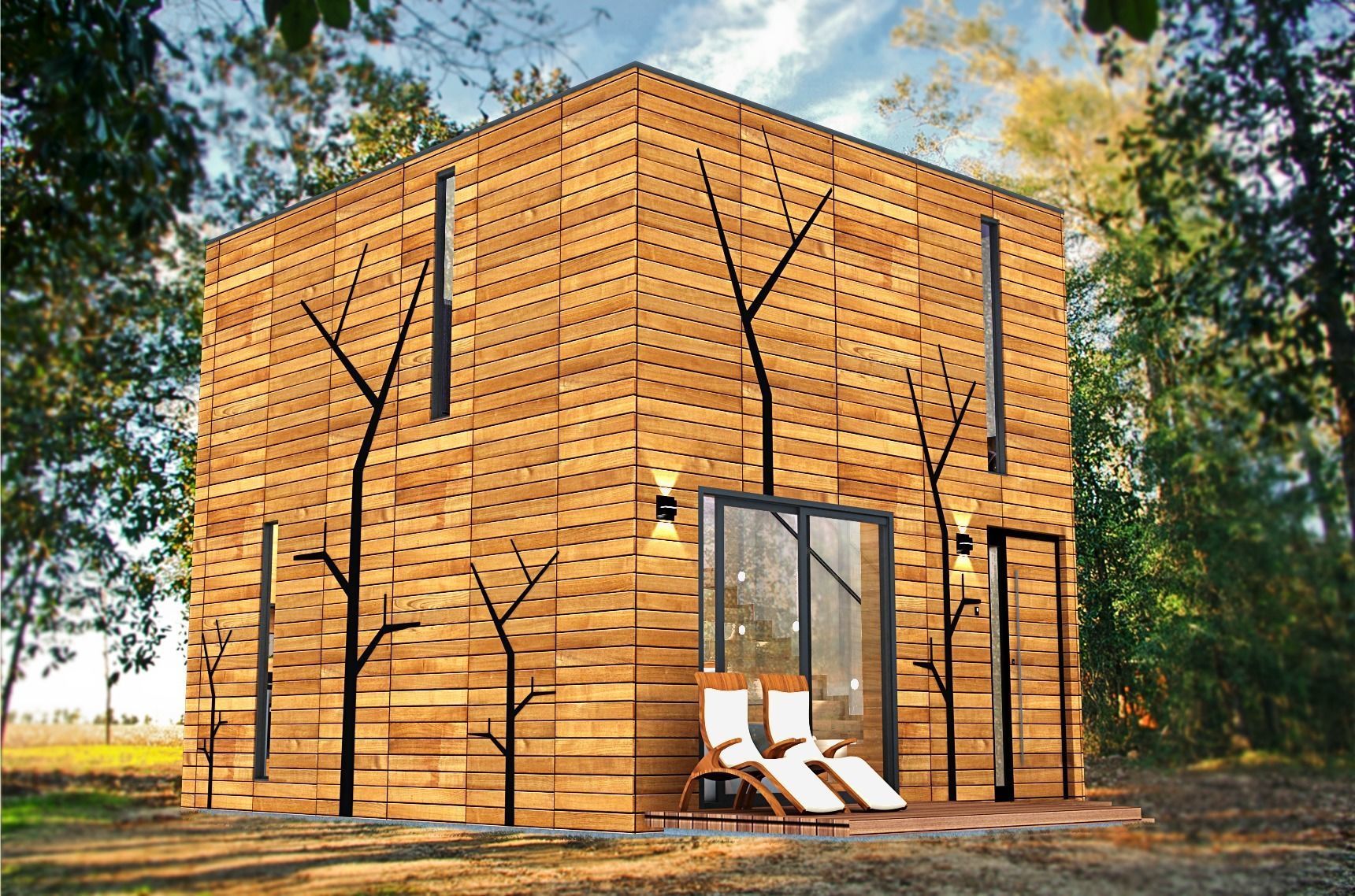 modern-contemporary micro house on 22 m2 Low-poly 3D model_3