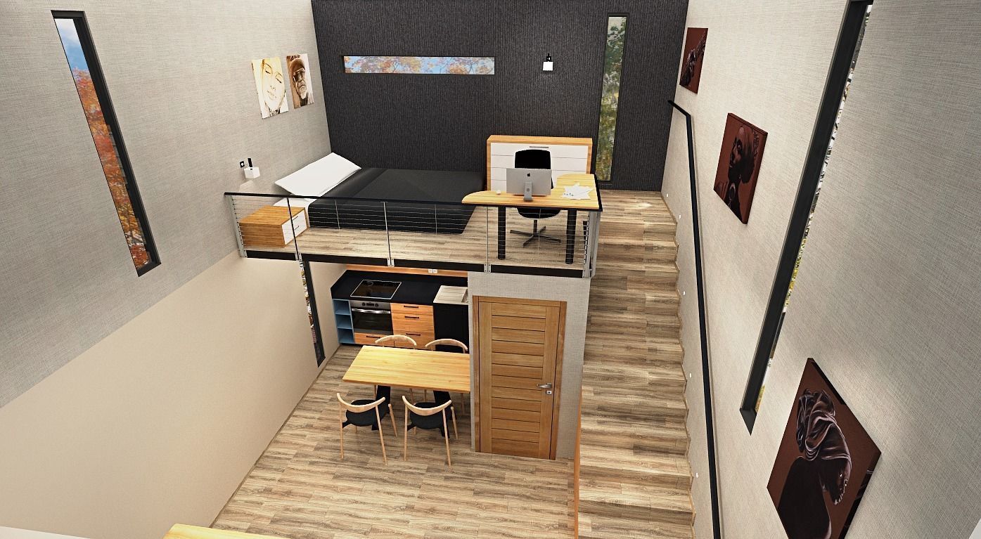 modern-contemporary micro house on 22 m2 Low-poly 3D model_4