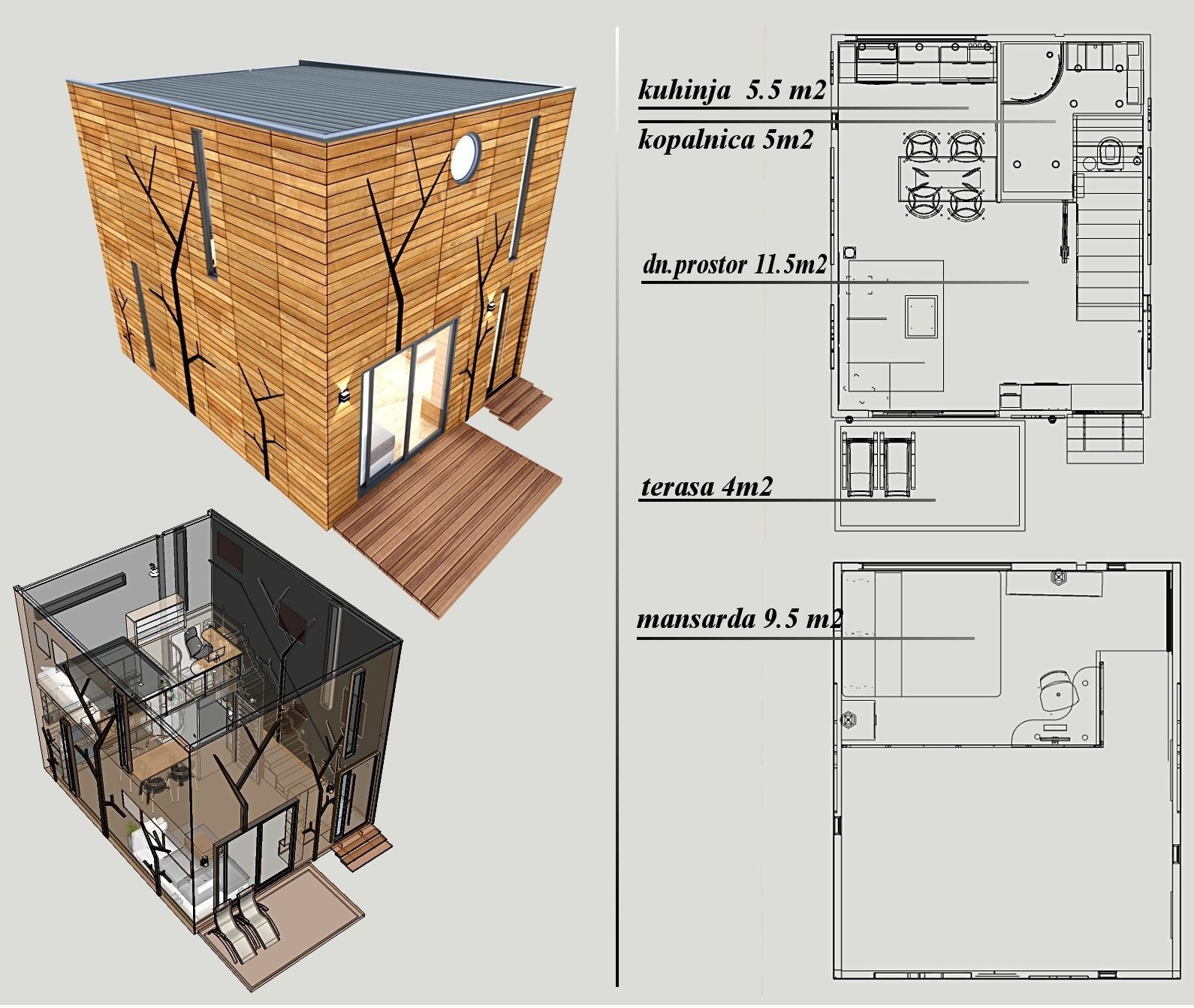 modern-contemporary micro house on 22 m2 Low-poly 3D model_7