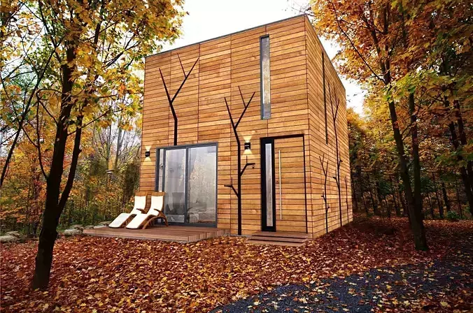 modern-contemporary micro house on 22 m2 Low-poly 3D model modern-contemporary micro house on 22 m2 Low-poly 3D model