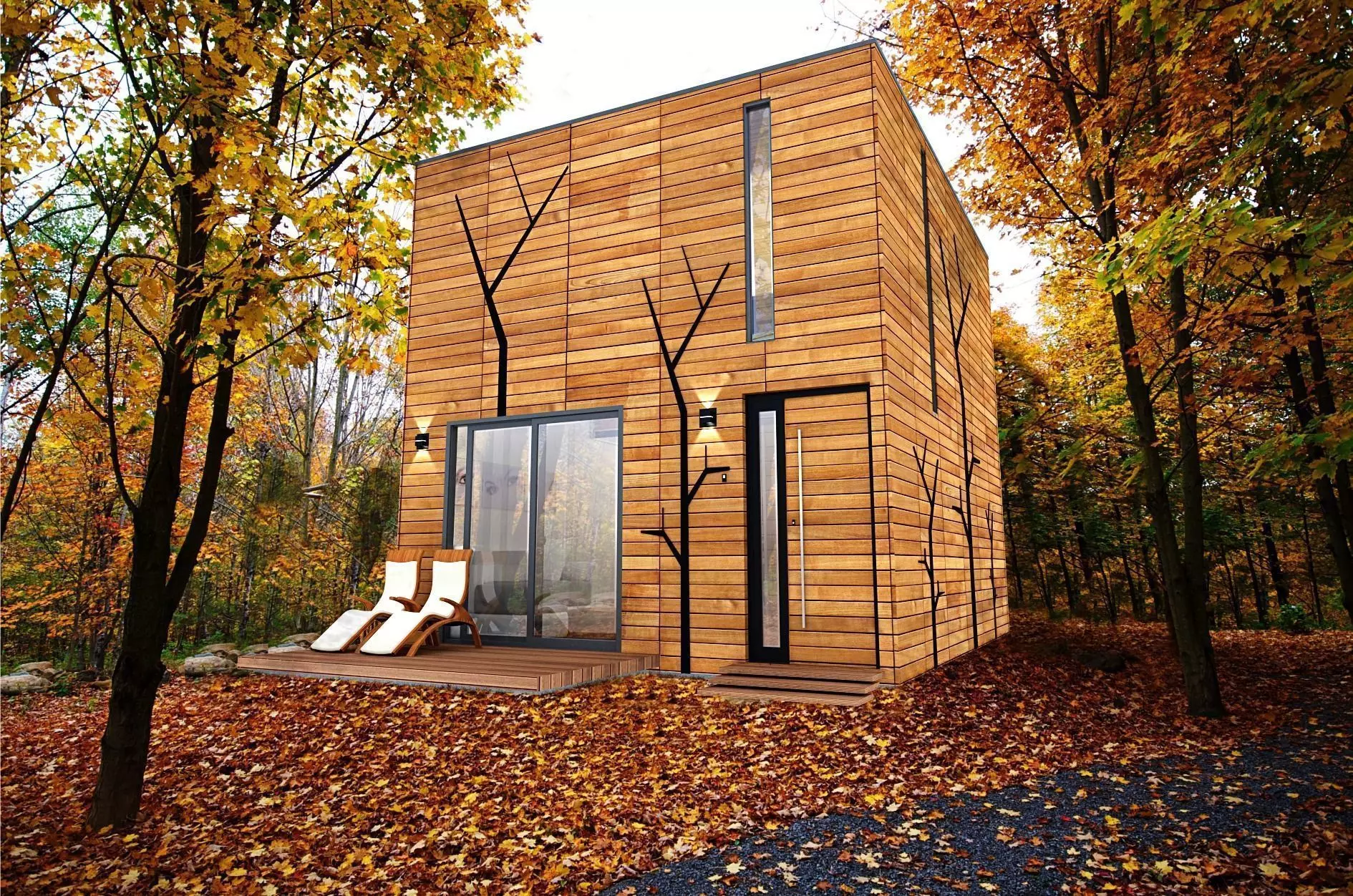 modern-contemporary micro house on 22 m2 Low-poly 3D model_0