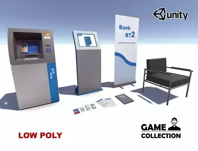 Bank Props Collection 1 Low-poly 3D model