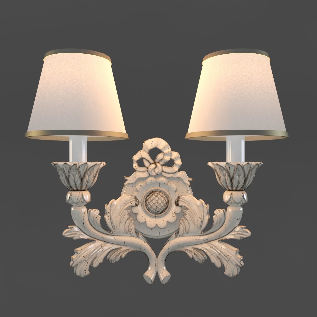 chelini wall sconce with two lamps 3D model_1