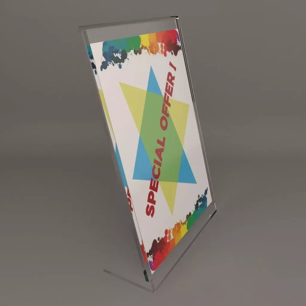 Tabletop Sign Holder Low-poly 3D model_0