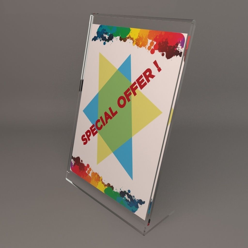 Tabletop Sign Holder Low-poly 3D model_3